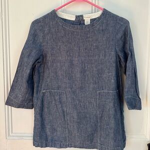 Crewcuts Blue Linen Blend Top
